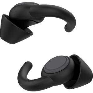 2 x Afflatus Ear Plugs for Sleeping Noise Cancelling, 2 Pairs (S+L) Comfortable Reusable Noise Reduction Ear Plugs, Earplugs for Sleep, Snoring (Pure Black)