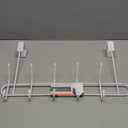 Spectrum Over the Door Organizer with Hooks for Hanging Coats Jackets Bags Totes & Towels, Easy Install Sturdy Steel Over Door Hook Rack Hanger for Bedroom Laundry Room Clost Storage, White