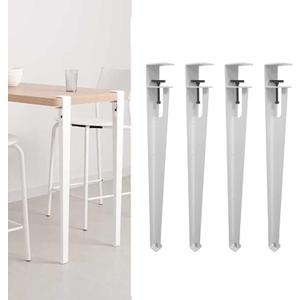 4pcs Metal Table Clamp Legs,Adjustable Coffee Table Legs,F-Shape Dining Desk Foot,Iron Workbench Support Legs,DIY Bar Legs,No Punching Design,with Adjustable Feet (76cm(30in),White)