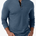 Sailwind Men's Henley Shirts Long Sleeve Cotton Button T-Shirt Casual Stylish Classic Pullover Shirt with Pocket S