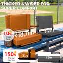 Extra Wide Bleacher Seat w/ Back & Cushion, Stadium Seat w/ Support -Orange