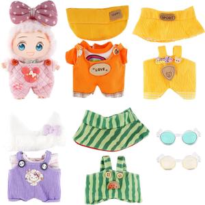 5-Pack Clothes Set for 17cm Doll Clothes with Accessories Set Stylish Outfit Dressed up