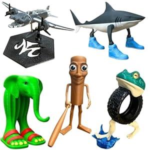 Tralalero Tralala Action Figure Set Italian Brainrot Shark Meme Figures Toys Tung Tung Tung Sahur Animals 3D Toys for Fans