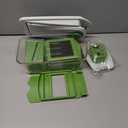 Mueller Pro-Series 10-in-1, 8 Blade Vegetable Chopper, Onion Mincer, Cutter, Dicer, Egg Slicer with Container, French Fry Cutter Potato Slicer, Home Essentials, Salad Chopper White Sand/Green