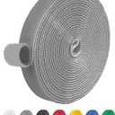 IFNOW 32FT Reusable Fastening Tape Cable Ties Double-Sided Hook-and-Loop Cable Management Tape Strength and Durability 0.4''/Width (1, Gray)