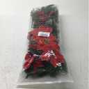 Hotop 6 Pcs Christmas Artificial Poinsettias Florals 19.6 Inch Large Christmas Poinsettia Decorations Red Green Christmas Flower Picks Stem for Christmas Tree Ornament Wreath DIY Xmas Party Decor