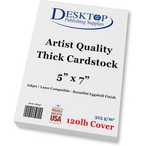 Premium White 5" x 7" Cardstock - 120lb Cover Ultra Thick Artist Drawing Quality Eggshell Finish - For Invitations, Postcards, Sketching, Charcoal, Watercolor, & Painting (100 Sheets)