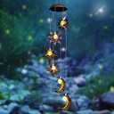 Tryme Solar Wind Chimes for Outside with Sun Moon Star Solar Hanging Lights Windchimes Outdoors Garden Decor Gifts for Mother, Grandma, Sister