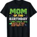 Mom of The Birthday Boy Pixel Gamer Party Matching Family T-Shirt, 2XL