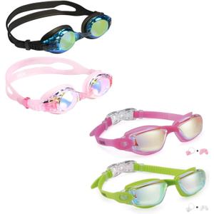 Aegend 2 Pack Kids Swim Goggles and 2 Pack Goggles for Kids 3-15