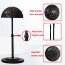 Wig Stand 1PC Adjustable Height Wig Stand Holder Portable Non-Slip Wig Head Holders Sturdy Plastic Wig Head Stand for Multiple Wigs and Hats Styling Drying Display (Black)