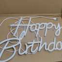 Happy Birthday Neon Sign for Backdrop, LED Happy Birthday Light Up Sign, USB Powered Dimmable Neon Light for Birthday Party Decorations, Wall Decor, Warm White, 16.5 x 12 inch