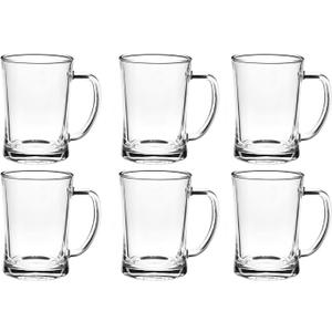 6 Pack Heavy Large Beer Glasses with Handle - 22 Ounce Glass Beer Steins, Traditional Beer Mug glasses Set