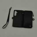 Defencase for Galaxy S25 Case Wallet with RFID Blocking Card Holder for Women Men, Elegant PU Leather Magnetic Snap Flip Wristlet Strap Zipper Wallet Phone Cases for Samsung Galaxy S25 5G 6.2", Black