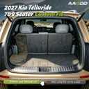 Cargo Trunk Mat with Backrest Mats for Kia Telluride 2027 7&8 Seater,All Weather Protection TPE Heavy Duty Cargo Liner Telluride Accessories,Black