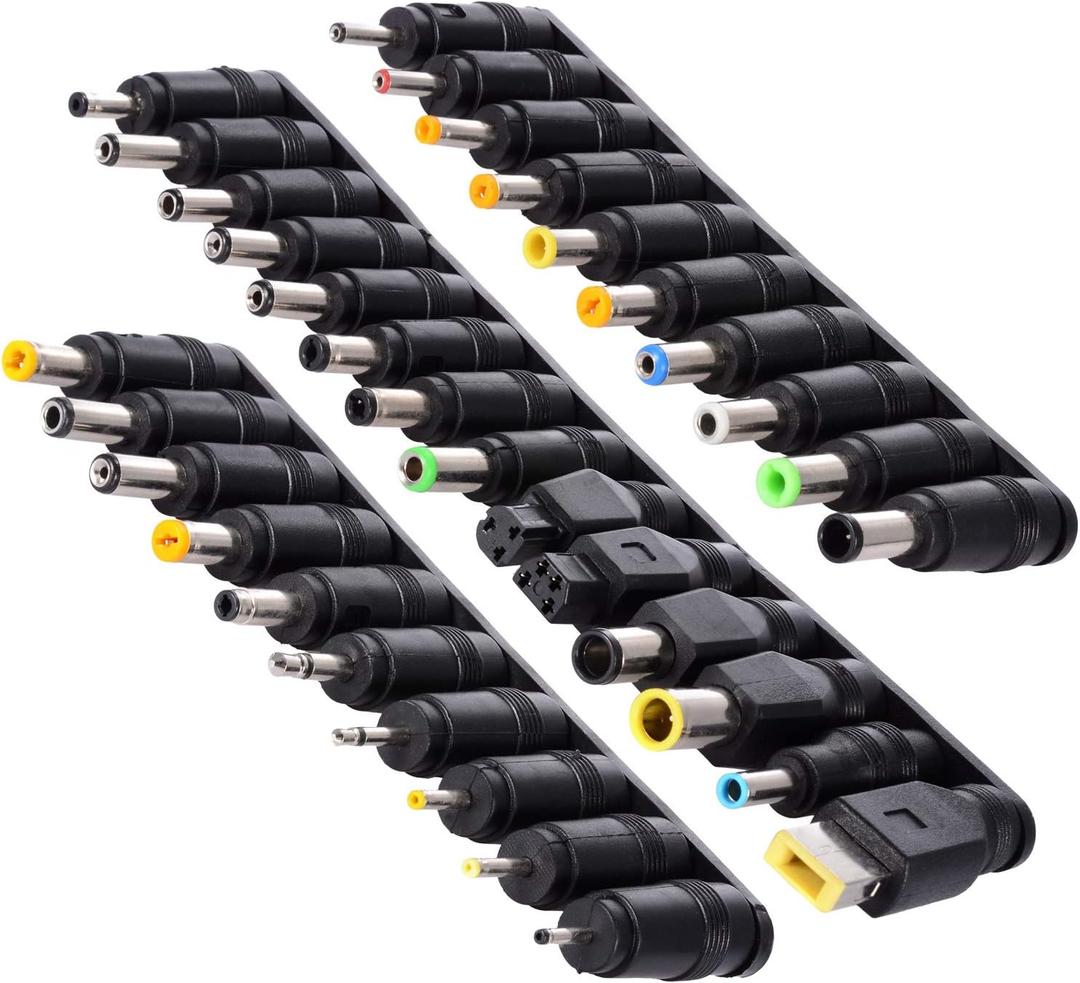 SoulBay 34pcs Universal Laptop Notebook Input DC Plug Set Jack Tips for Lenovo Toshiba Dell HP Asus and Most Laptops