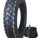 3.00-12 Dirt Bike Street Tire and Tube Set - Front or Rear Trail Off Road Dirt Bike Set - Universal Replacement 80/100-12 Tire for Dirt Pit Bike | 55J 8 P.R. | Maximum Load 480 pounds