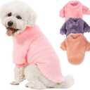 Dog Sweater, 3 Pack Dog Sweaters for  Dogs, Dog Clothes for Small Dogs Girl Boy, Ultra Soft and Warm Puppy Sweater Dog Coat for Winter Christmas (Medium, Pink+Purple+Peach)