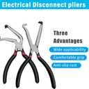 2Pcs Electrical Disconnect Pliers37960 37980 Automotive Tools Electrical Connector for Cars,Fuel Line Petrol Clip Pipe PliersDisconnect Tools for Push Tab Style Plugs (1*Red60+1*Red straight)