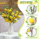 Giegxin 15 Pcs Artificial Lemon Decor 19 Inch Fake Lemons Branch Decoration Vivid Yellow Lime Branches 5 Head Faux Lime with Stem Decorations for Kitchen Table Vase Home Farmhouse Party