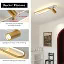 31.4inch Modern LED Ceiling Light 40w Gold Linear Ceiling Light, Gold-31.4inch-1pack