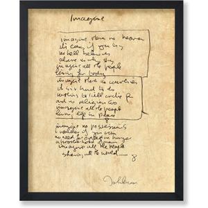 Poster Master Vintage Imagine Print - Retro Music Poster - Lyrical Draft Art - Gift for Artist, Singer - Handwritten Typography Design - Decor for Living Room, Office or Studio - 8x10 UNFRAMED Wall Art