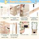 ELESTONE Wooden Baby Shower Crate Closet with Adjustable Handle & Garland, Large Personalized Baby Shower Basket Clothes Hangers Rack Storage Box, Pregnancy Gifts for New Parents Newborn Boy Girl