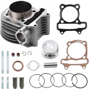 Mokuo GY6 61mm/2.40" Cylinder Top End Rebuild Kit with Piston Ring Gasket in Aluminum Alloy Material,Fit for Chinese GY6 4-stroke 170cc 152QMI 157QMJ Engine,61MM