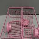 KEGII Suction Cup Shower Caddy 3 Pack Suction Cup Shelf with Soap Holder & Hooks, Rustproof Stainless Steel Shower Organizer Rack, Removable No Drilling Bathroom Storage Rack, Pink
