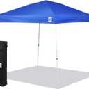 E-Z UP Sierra II Instant Pop Up Outdoor Canopy 10' x 10', Roller Bag and 4 Piece Spike Set, Royal Blue