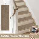 BEQHAUSE Stair Treads for Wooden Steps 28inX9in, Carpet Stair Treads Non Slip Indoor, Machine Washable Stair Runners for Kids Elders and Pets, Carpet for Stair Rugs Mat, TPE Backing, 4pcs, Taupe