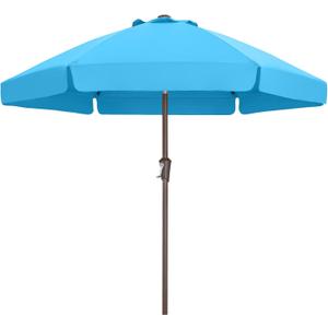 ABCCANOPY 7.5ft Patio Umbrella, Outdoor Table Umbrella with Push Button Tilt and Crank, Market Umbrella for Patio Pool, Garden, Deck (Lake)