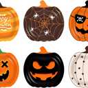VDESFUEBY 60pcs Halloween Pumpkin Paper Plates Pumpkin Shaped Disposable Plates for Table Party Supplies for Halloween Decorations