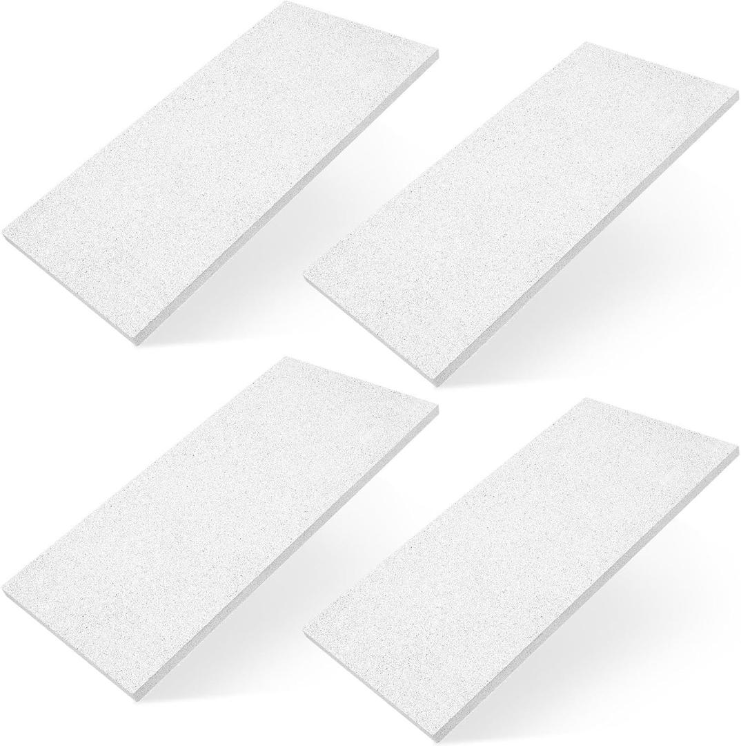 Sasylvia 4 Pcs Fireplace Refractory Panels 18.5 x 9.5 x 0.5 Inches Baffle Board for Wood Stove 2300F Vermiculite Fiber Insulation Board Fireplace Replacement Parts for Hearth Forges Kilns