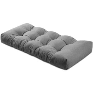 Bench Cushion 27 inches for Indoor Furniture, Premium Waterproof Linen for Outdoor Non-Slip Tufted Cushions, High-Density Memory Foam(Light Beige-27x12x4in)