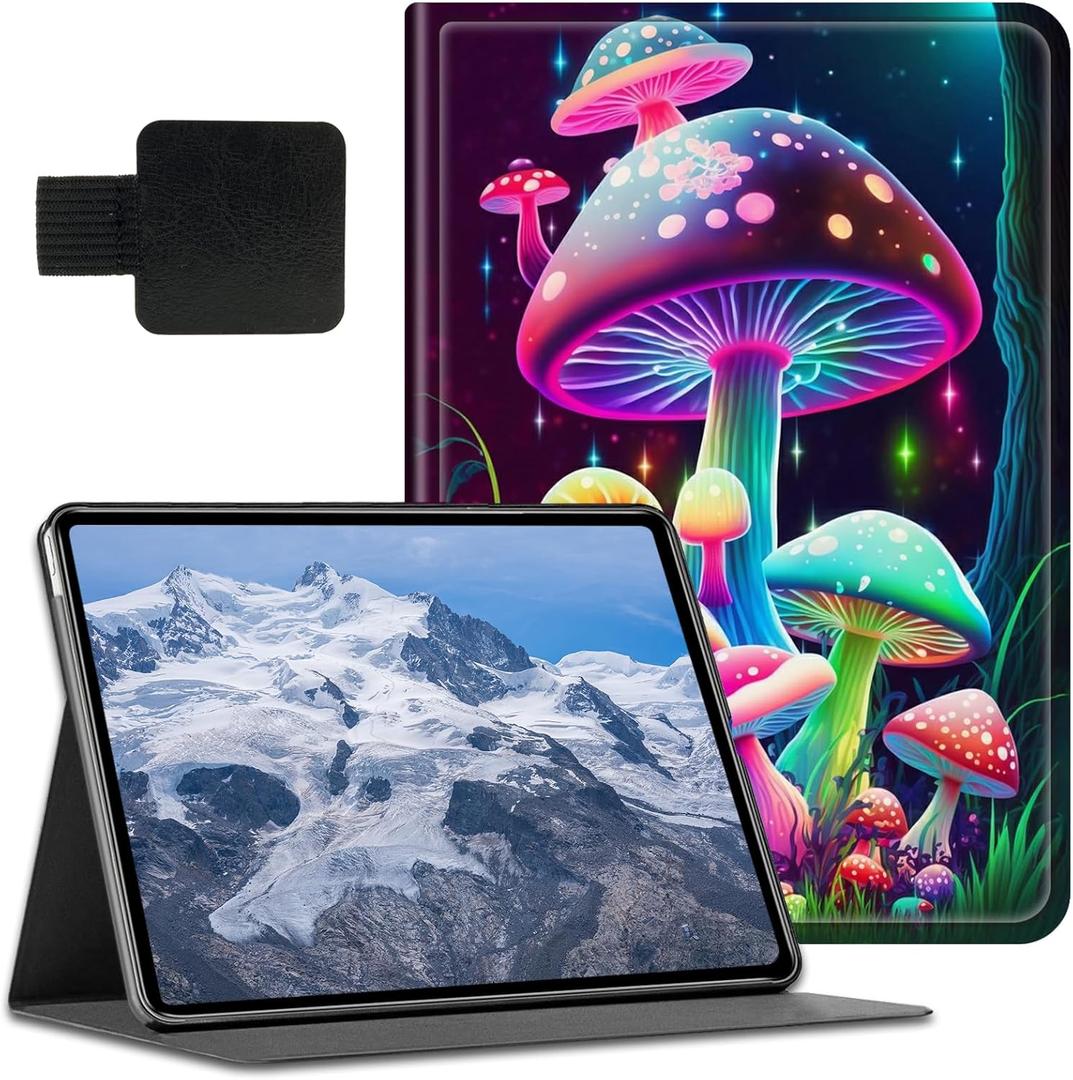 for 6" Kindle 10th Generation 2019 Release,Shockproof Stand Protive Cover with Pen Holder and Auto Wake/Sleep for Kindle 10th Generation 2019 Signature Edition,Gorgeous Mushrooms