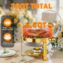 Chafing Dishes for Buffet with Glass Lid, 6.5QT 4 Pack Round ,Gold
