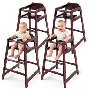 4 Pack High Chair for Baby & Toddler,Restaurant Style-Burgundy