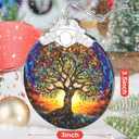 Stained Glass Ornaments, 2025 Christmas Ornament, Christmas Tree Ornament, Heirloom Keepsake, Gift Exchange, Gift Idea - Tree of Life