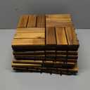 Pack of 10 Deck Tiles - 12"x12" Interlocking Natural Solid Acacia Wood for Outdoor & Indoor, Patio Garden, Balcony, Poolside - Brown Color