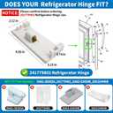 241779802 241779801 Refrigerator Hinge Compatible with Frigidaire Crosley Electrolux Kenmore, 241779802 Flapper Door Center Hinge Replace 7241779801 AP6261464 4582790 PS12364145