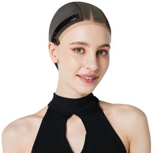 Lace Wig Cap for Women, Non-Slip Grip Cap Make Your Wigs Glue Free, Wig Caps with Built-in Adjustable Velvet Band for Keeping Wigs in Place(Brown ,L)