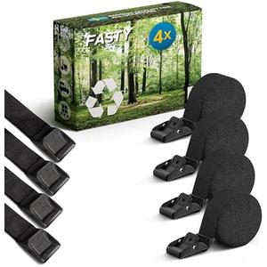 FASTY Lashing Straps - Motorcycle Tie Down Strap Heavy Duty Adjustable | Luggage Cargo Moving Straps | Cam Buckle Ratchet 4 Pk 8Ft x 1” | 881lb Break Strength Cinch Tork Strap