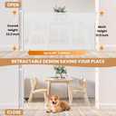 SPACEANY Reinforced Retractable Baby Gate or Mesh Dog Gate,Easy to Use for Stairs, Doorways, Hallways, Indoor, Outdoor, Wide Pet Gate 33.5" Tall, Extends to 55" Wide, White