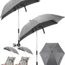 Shinylin 2 Pcs Chair Umbrellas with Universal Clamp Bulk 30.7 INCH UPF 50+ 360 ° Adjustable Clip-On Shade Umbrellas for Beach Chair, Stroller, Fishing, Camping, Patio, Wheelchair, Golf Carts