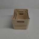 Wooden Crates Set, 3 Pieces, Decorative Boxes, Wood, FSC Certified, Natural, 3 Sizes, with Handles, Wooden Boxes, L11.5*8*6 M10.5*6.5*5 S9.5*5.5*4In