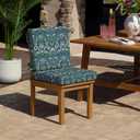 Arden Foam Outdoor Dining Chair Cushion, 20 x 20, Made with ProFoam, Rain-Proof, Fade Resistant, Sapphire Aurora Blue Damask