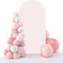 bricia Wedding Arch Backdrop Stand Cover, 5FT Double Sided Stretchy Arch Cover Fitted Wedding Birthday Party Banquet Decoration (Blush Pink)