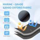 20'-22' Heavy Duty 1200D Polyester Canvas Trailerable Cover, UV Resistant Waterproof for Bass, V-Hull Tri-Hull, Runabout, Fish&Ski Boats with Motor Cover