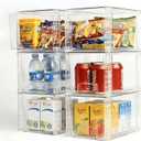 6 Pack Stackable Acrylic Storage Drawers Clear Plastic Organizer Bins, Easy to Assemble, Suitable for Bathroom, Undersink, Kitchen, Pantry, Makeup, Medicine Organization